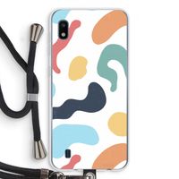 Memphis Shapes Blue: Samsung Galaxy A10 Transparant Hoesje met koord Memphis Shapes Blue: Samsung Galaxy A10 Transparant Hoesje met koord