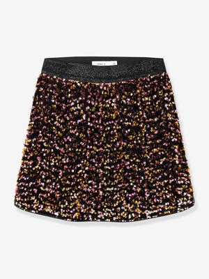 Meisjesrok met pailletten NKFRUNICA NAME IT goud