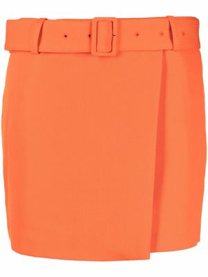 AMI Paris minijupe à taille haute ceinturée - Orange
