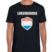 Luxemburg vlag thema landen t-shirt - zwart - voor heren - Supporters kleding - korte mouwen