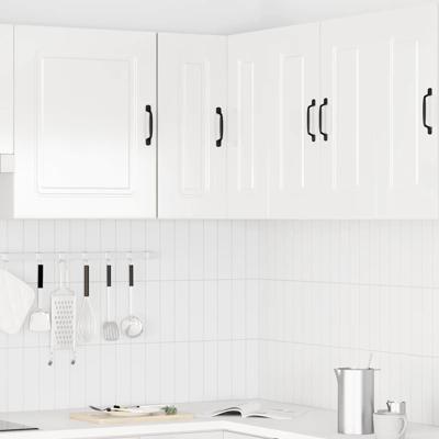 Keukenwandhoekkast Kalmar bewerkt hout hoogglans wit