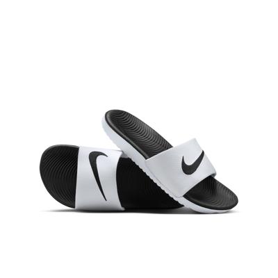 Nike Kawa Slippers Kids Wit Zwart
