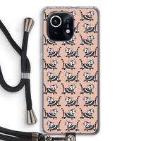 Zwarte poes: Xiaomi Mi 11 Transparant Hoesje met koord