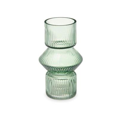 Vaas Gift Decor VGSY1016S-GRE VGSY1016S-GRE Groen Kristal Strepen 9,5 x 16,5 x 9,5 cm 10,5 x 17,5 x 10,5 cm (8 Stuks)