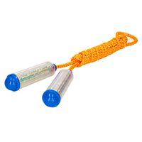 Springtouw - met kunststof handvatten - oranje/zilver - 210 cm - speelgoed