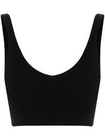Cashmere In Love haut crop nervuré - Noir
