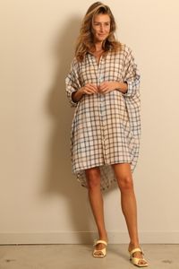 R13 R13 - jurk - OVERSIZED BOXY SHIRTDRESS - BLEACHED BLUE