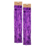Engelenhaar - 2x - paars - 50 cm - lametta haar - folie - tinsel - kerstversiering