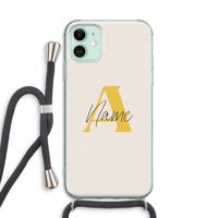 Amber Script: iPhone 11 Transparant Hoesje met koord