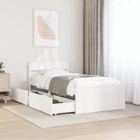 Bedframe zonder matras massief grenenhout wit 90x200 cm