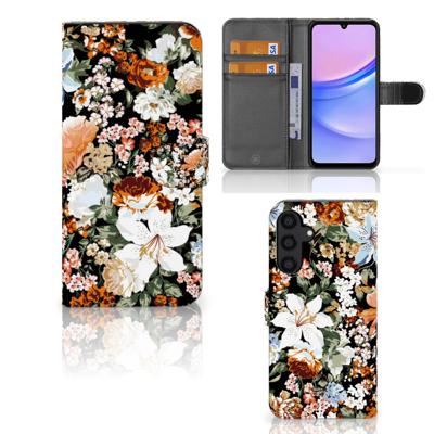 Hoesje voor Samsung Galaxy A15 Dark Flowers Hoesje voor Samsung Galaxy A15 Dark Flowers