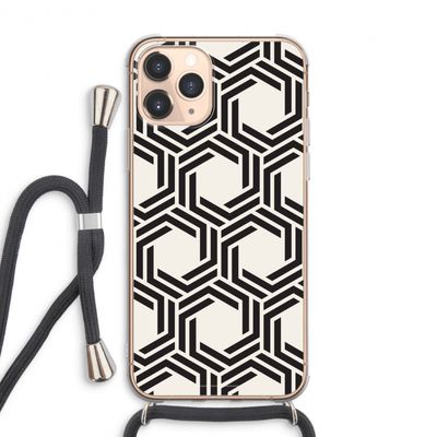 Geometrisch patroon: iPhone 11 Pro Max Transparant Hoesje met koord