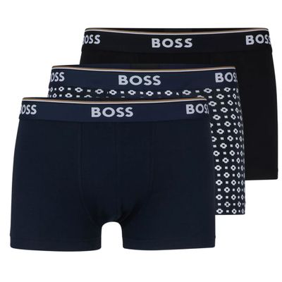 Boss Power boxershort - trunk 3-pack zwart-blauw