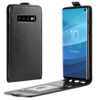 Zakelijke stijl verticaal flip TPU lederen Case voor Galaxy S10, met kaartslot (zwart)