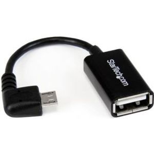 StarTech.com 12 cm rechtshoekige micro-USB-naar-USB-OTG-hostadapter M/F