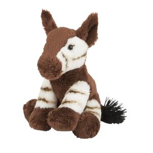 Pluche knuffel - okapi - bruin - 16 cm - Savanne thema knuffel