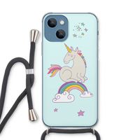 Regenboog eenhoorn: iPhone 13 Transparant Hoesje met koord