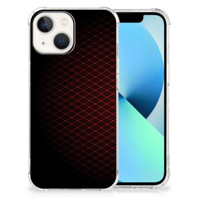 iPhone 13 Doorzichtige Silicone Hoesje Geruit Rood iPhone 13 Doorzichtige Silicone Hoesje Geruit Rood