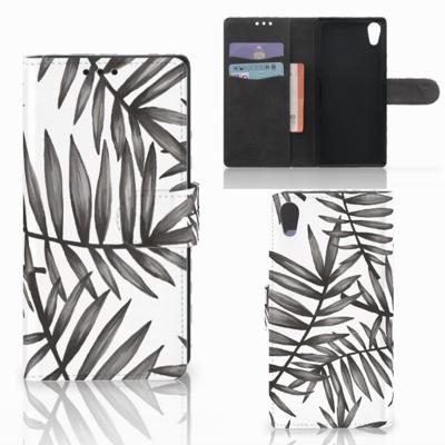 Sony Xperia XA1 Hoesje Leaves Grey Sony Xperia XA1 Hoesje Leaves Grey