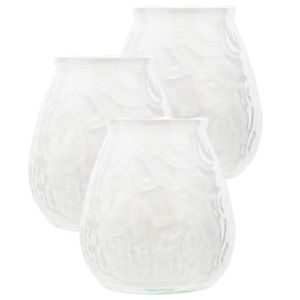 Set van 3x stuks witte Lowboy buiten tafel sfeer kaarsen 10 cm 40 branduren in glas