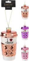 Kersthanger glas Koffiebeker love coffe Kersthanger glas Koffiebeker love coffe