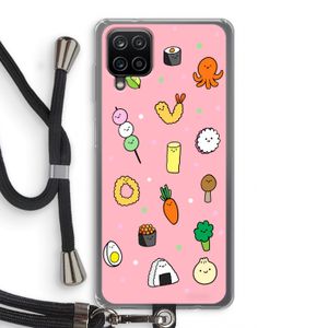 Happy bento friends: Samsung Galaxy A12 Transparant Hoesje met koord