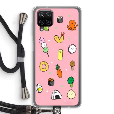 Happy bento friends: Samsung Galaxy A12 Transparant Hoesje met koord