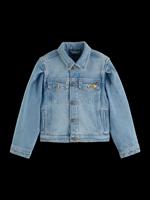 Trucker Jacket with Puff Sleeves Navy