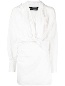 Jacquemus robe courte à détail de nœud - Blanc