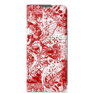 Mobiel BookCase OnePlus Nord CE 2 5G Angel Skull Rood