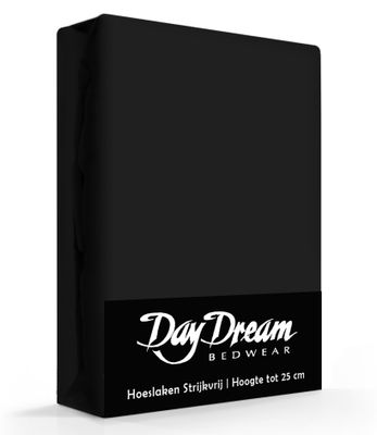 Day Dream Hoeslaken Katoen Zwart-80 x 200 cm