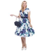 Birdie Dress Blue Roses-XS | 46% korting