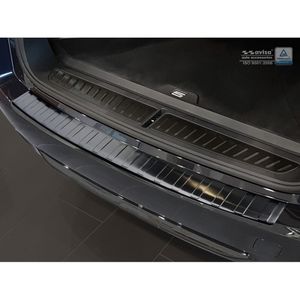 Zwart RVS Bumper beschermer passend voor BMW 5-Serie G31 Touring 2016- 'Ribs' AV245141