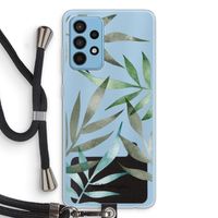 Tropical watercolor leaves: Samsung Galaxy A52 Transparant Hoesje met koord