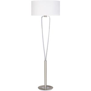 LED Vloerlamp - Trion Hilton - E27 Fitting - Rond - Mat Nikkel - Aluminium