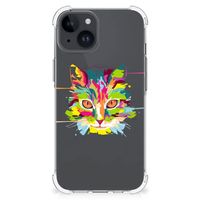 iPhone 15 Stevig Bumper Hoesje Cat Color