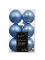 Kerstbal kunststof d6 cm sky blauw 12 st Decoris - Decoris Kerstbal kunststof d6 cm sky blauw 12 st Decoris - Decoris