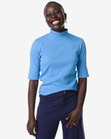 HEMA Dames T-shirt Clara rib blauw (blauw)