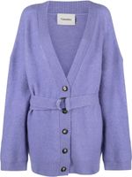 Nanushka cardigan ceinturé à épaules tombantes - Violet