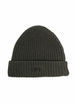 Off-White Kids bonnet à logo brodé - Vert
