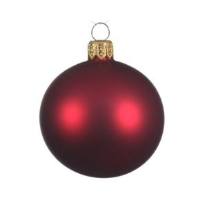 6x Donkerrode glazen kerstballen 8 cm mat