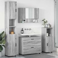 Badkamermeubelset met lade 4 pcs Grijs sonoma 30 x 35 x 192 cm