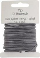 Go Handmade Velvet Koord 5m x 3mm 52 Grey