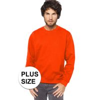 Grote maten oranje sweater/trui katoenmix voor heren - thumbnail