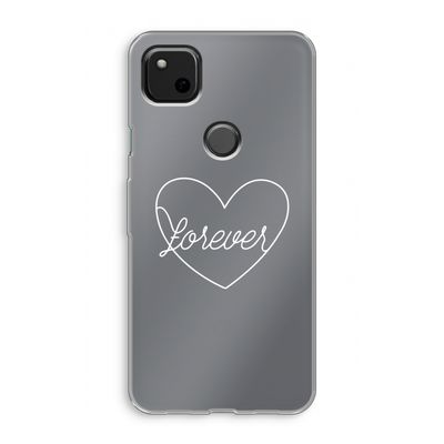 Forever heart pastel: Google Pixel 4a Transparant Hoesje