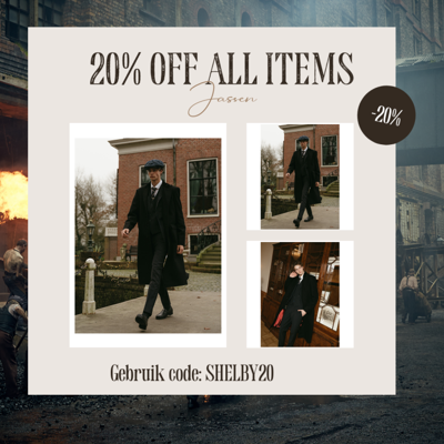 Wollen herenjas - maat Maat overjasS | Zwart/Rood | Shelby Brothers Store