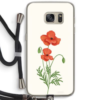 Red poppy: Samsung Galaxy S7 Transparant Hoesje met koord