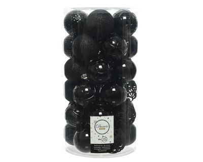 Kerstballen Mix 37 st. - Zwart - Decoris