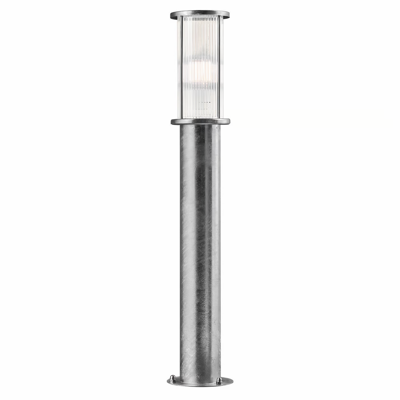 Staande buitenlamp gegalvaniseerd led glas 80 cm