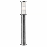 Staande buitenlamp gegalvaniseerd led glas 80 cm - thumbnail